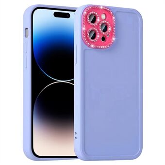 Til 14 Pro Anti-drop TPU + PC Hybrid Cover Rhinestone Decor Præcis udskæring Kamera Len Beskyttelse Telefon Cover