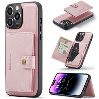 JEEHOOD J01 Til 14 Pro Max Etui 2-i-1 Læder+TPU Telefon Cover Aftagelig Kortholder