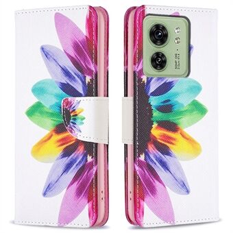 Til Motorola Edge 40 5G PU lædermønster printcover Flip Wallet Stand Telefonetui