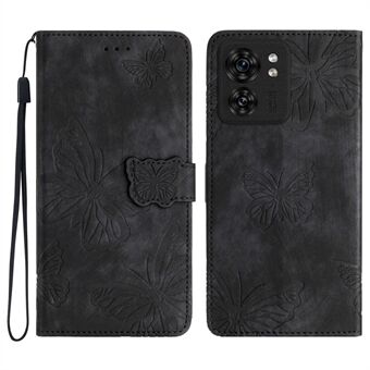 Til Motorola Edge 40 5G Wallet Case PU Læder Butterfly Design Folio Telefonomslag