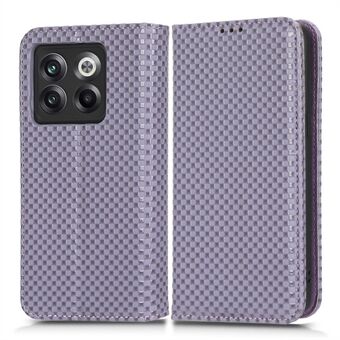 Telefon Flip Wallet Cover til OnePlus 10T 5G / ACE Pro 5G, Grid Texture PU Læder Stand Case Magnetisk Autoabsorberet beskyttende skal