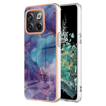 Til OnePlus 10T 5G / ACE Pro 5G YB IMD Series-16 Style E Marmormønster telefonetui 2,0 mm TPU galvaniseringsramme Beskyttende IMD-cover