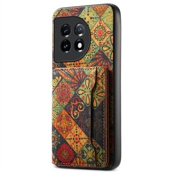 Til OnePlus 11 5G Stødsikker Etui med Kickstand Kortholder PU+TPU+PC Telefon Skal