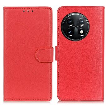 Til OnePlus 11 5G mobiltelefon etui Litchi Texture PU læder Stand Fuld beskyttelsescover