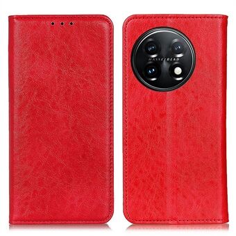 Til OnePlus 11 5G mobiltelefon taske Stand Crazy Horse Texture PU læder pung Stødsikker telefoncover