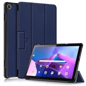 For Lenovo Tab M10 (Gen 3) 10.1-inch 328F Trifold Stand Tablet-etui i kunstlæder med mikrofiber, Automatisk vågne/søvn-funktion, Magnetisk lukning, Anti-rids beskyttende cover.