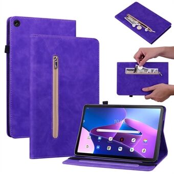 Lynlåslomme PU læder etui til Lenovo Tab M10 (3. generation), ensfarvet elastikbånd tabletcover med støtte