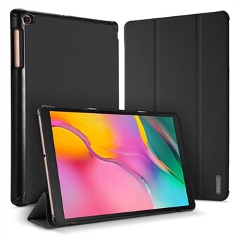 DUX DUCIS Domo Series Læder + PC-etui med stoftextur og dobbeltvinklet tri-fold stand til Samsung Galaxy Tab A 10.1 (2019) T510 (Wi-Fi) / T515 (LTE) - Sort