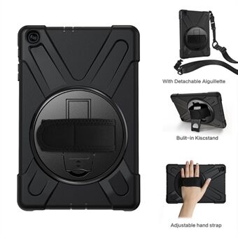 360° Drejelig PC + Silikone Combo Kickstand Etui med Skulderrem til Samsung Galaxy Tab A 10.1 (2019) SM-T515