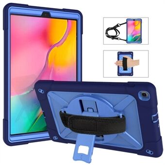 360° drejelig Handy rem PC Silicone Combo Kickstand Tablet Shell med skulderrem til Samsung Galaxy Tab A 10.1 (2019) SM-T510 (Wi-Fi)/SM-T515 (LTE)