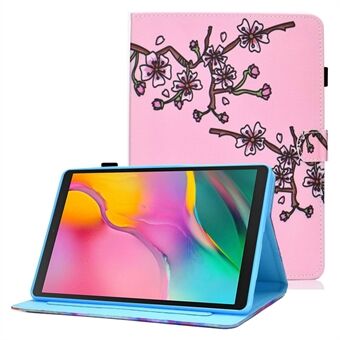 Til Samsung Galaxy Tab A 10.1 (2019) (T510 / T515) Syet Mønster Printet Tablet Etui Magnetisk Lukning PU Læder Tablet Cover Stand med Kortlommer