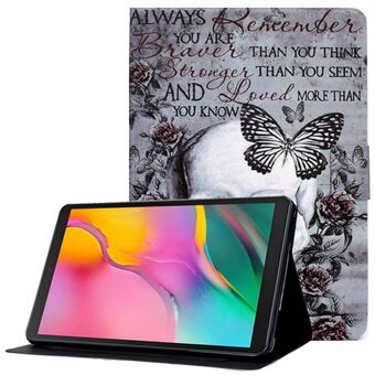 Til Samsung Galaxy Tab A 10.1 (2019) T510 / T515 Justerbar Stand PU Læder Tablet Etui Mønsterudskrivning Kortholder Stødsikker Cover