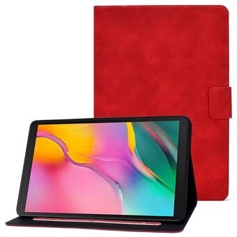 Til Samsung Galaxy Tab A 10.1 (2019) T510 / T515 Tablet Etui i Kohudstruktur PU-læder med Kort Holder Ensfarvet Foldbar Stand Cover