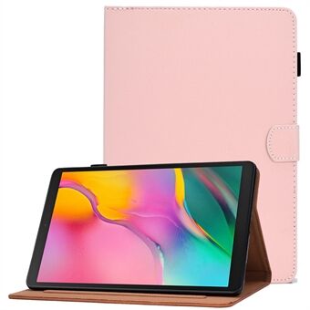 Til Samsung Galaxy Tab A 10.1 (2019) T510 / T515 er det et PU læder etui i en ensfarvet design. Det har en magnetisk lukning og et justerbart stativ. Der er også kortlommer på etuiet.