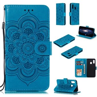 Impressum Mandala Flower Stand Wallet Læder Taske til Samsung Galaxy A20e