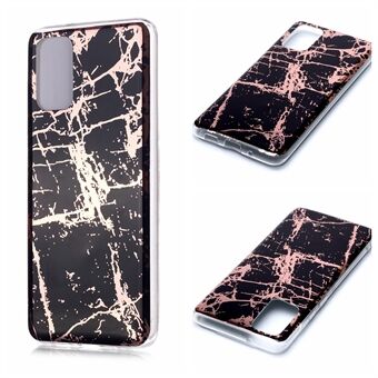 Marmor Mønster Rose Guld Galvanisering IMD TPU Cover Shell til Samsung Galaxy S20 Plus