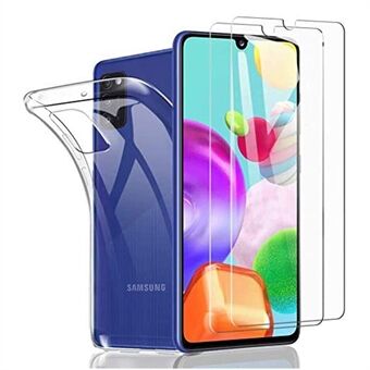 Gennemsigtig TPU-telefonskal + hærdet glasskærmfilm til Samsung Galaxy A41 (global version)