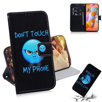 Printing Skin Leather Wallet Phone Case til Samsung Galaxy A11 (EU-version) / M11