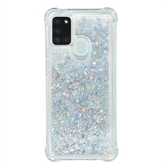 Pure Color Glitter Powder Quicksand Style TPU-cover til Samsung Galaxy A21s