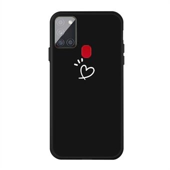 Heart Pattern Decor Matt TPU telefoncover til Samsung Galaxy A21s