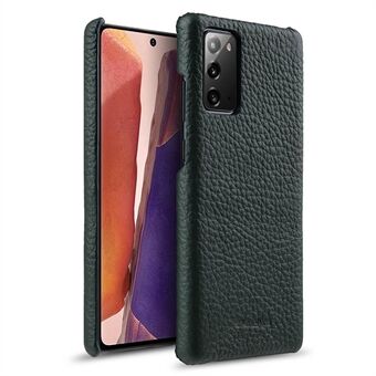 MELKCO Bagtelefoncover til Samsung Galaxy Note20 / Note20 5G, ægte ko læderbeklædt PC anti-falds etui.