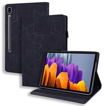 Til Samsung Galaxy Tab S9 FE / S9 / S8 / S7 læderetui med mønster i blomsterdesign og holder til pen