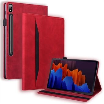 Til Samsung Galaxy Tab S9 FE / S9 / S8 / S7 PU Læder Forretnings Wallet Beskyttende Etui Stativ Stødsikkert Cover med Penholder