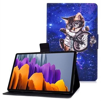 Til Samsung Galaxy Tab S7 T870/Galaxy Tab S8 X700 X706 Anti-drop Mønstertryk Læder Tablet Etui Beskyttelsescover