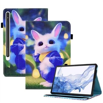 Til Samsung Galaxy Tab S8 X700 / X706 (2022) / Tab S7 T870 / T875 (2020) Mønster Print Tablet Stativ-etui med Elastikbånd