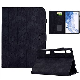 For Samsung Galaxy Tab S8 X700 X706 / Tab S7 T870 T875 etui med mønster præget PU-læder tabletcover.