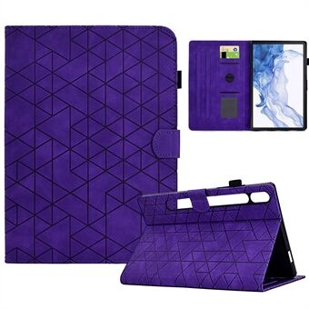 Til Samsung Galaxy Tab S8 X700 X706 / Tab S7 T870 T875 Etui Mønster præget PU læder tablet cover.