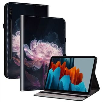 Til Samsung Galaxy Tab S7 / S8 Flip-beskyttelsesetui med mønstret tryk og kortspor