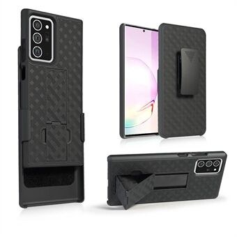 Vævet hud drejelig bælteklipshylster PC + TPU Cover til Samsung Galaxy Note20 Ultra / Note20 Ultra 5G