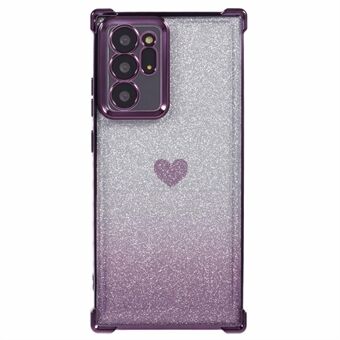 Til Samsung Galaxy Note20 Ultra / Note20 Ultra 5G Etui med hjertemønster Elektroplateret TPU-glittertelefoncover