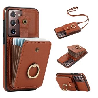 Til Samsung Galaxy Note20 Ultra 5G / Note20 Ultra-etui TPU+PU Læder Kortholder Støttefod Telefoncover