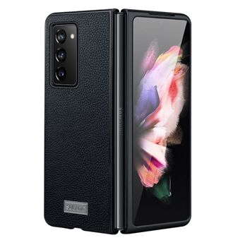 SULADA Anti-fall Velbeskyttet Litchi Texture PU Læder Coating PC Mobiltelefon Case Shell til Samsung W21 5G/Galaxy Z Fold2 5G