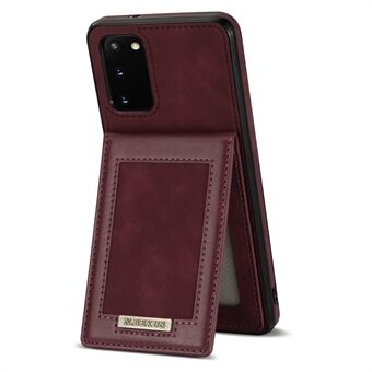 N.BEKUS Anti-fall telefontaske til Samsung Galaxy S20 FE / S20 FE 5G / S20 FE 2022 / S20 Lite, lodret kortholder Kickstand PU-læder+TPU RFID-blokerende telefoncover