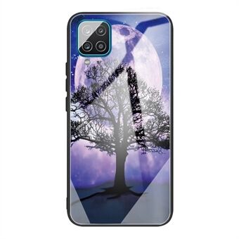 Hærdet glas + TPU mønsterudskrivningsdesign Fuld beskyttelse hybrid cover til Samsung Galaxy A12