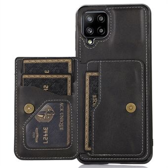 [Indbygget magnetisk metalplade] Beskyttende kortholdere PU læder PC TPU Hybrid telefontaske med støtte til Samsung Galaxy A12