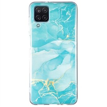 Til Samsung Galaxy A12 Fleksibelt TPU-telefoncover Anti-faldsbeskyttelse Marmormønster IMD telefoncover