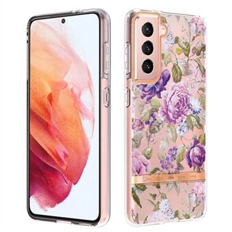 IML IMD Moderigtigt Mobiltelefon Cover Flower Letter Design Anti-ridse galvanisering TPU telefoncover til Samsung Galaxy S21 5G