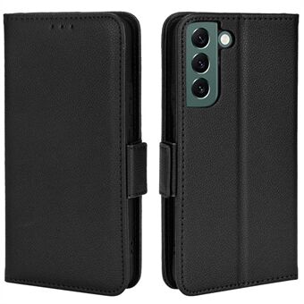 Til Samsung Galaxy S21 4G/5G PU-læder Litchi tekstur tegnebog etui foldbar stativ telefonbeskyttende cover