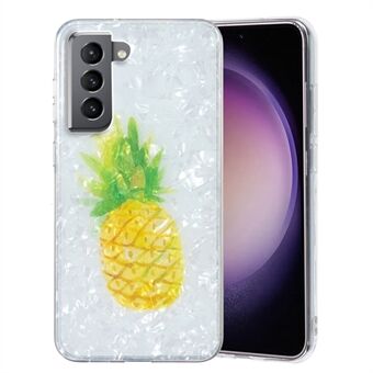 Til Samsung Galaxy S21 5G / S21 4G TPU telefoncover IMD Marble Flower Shell Pattern Telefoncover