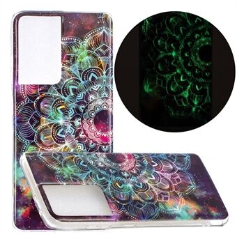 Unique Noctilucent IMD TPU-beskytter til Samsung Galaxy S21 Ultra 5G Telefon Cover