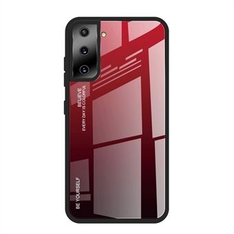 TPU Edge + Color Gradient Pattern Hærdet glas etui til Samsung Galaxy S21 Plus 5G