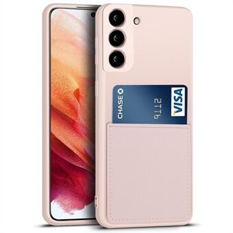 Blødt telefonbagcover Flydende silikone Anti-ridse Anti-drop kortplads Telefonbeskyttelsesskal til Samsung Galaxy S21+ 5G