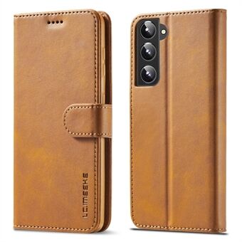 LC.IMEEKE Textured Wallet PU Læder Flip Folio Stand Case Fuldt indpakket telefoncover cover til Samsung Galaxy S21+ 5G