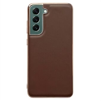 Xiaoya Series Anti-ridse Telefon Case Til Samsung Galaxy S21+ 5G Nano galvanisering PC+TPU+ Ægte okselæder Beskyttende Bagcover