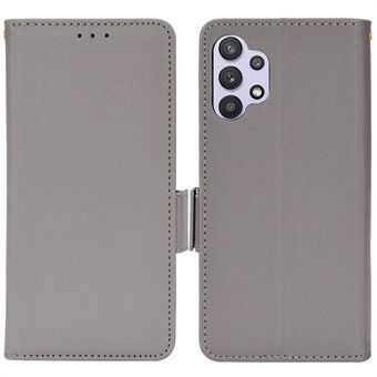 PU læder telefoncover dobbelt magnetisk lås Litchi Texture Stand Pung Etui Beskytter til Samsung Galaxy A32 5G/M32 5G