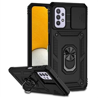 Til Samsung Galaxy A32 5G/M32 5G Slide Camera Protector Ring Kickstand Case PC + TPU Mobiltelefon Cover